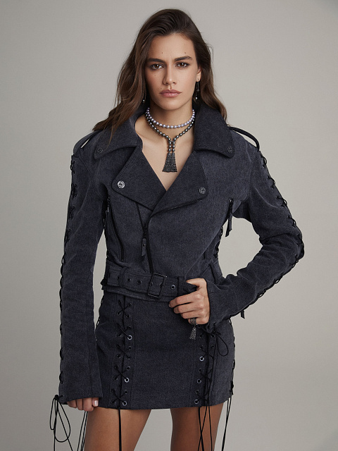 Колье-галстук из черненого золота с жемчугом и бриллиантами, 5