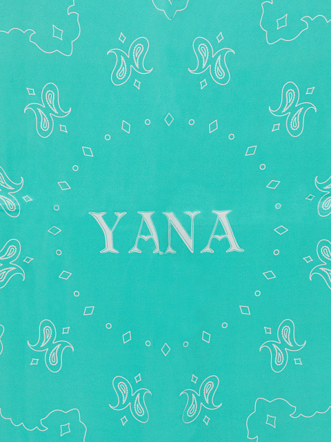 Большой бирюзовый шелковый платок с принтом, 2 Большой бирюзовый шелковый платок с принтом, 2