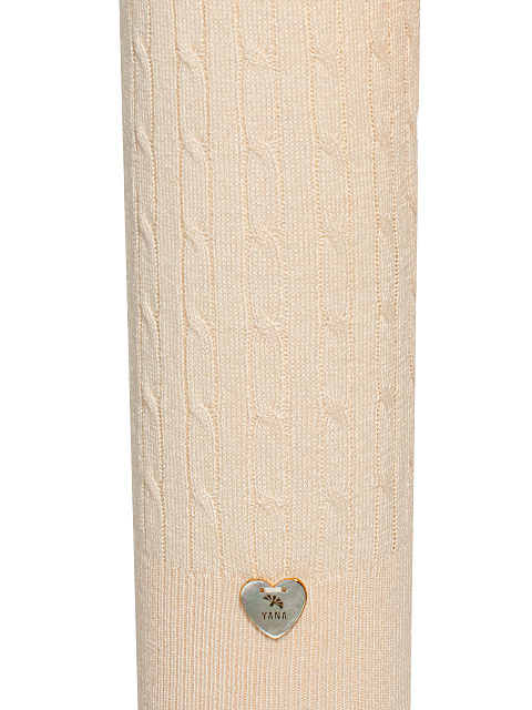 Бежевый пуловер из кашемира с V-вырезом и косами, 3 Бежевый пуловер из кашемира с V-вырезом и косами, 3