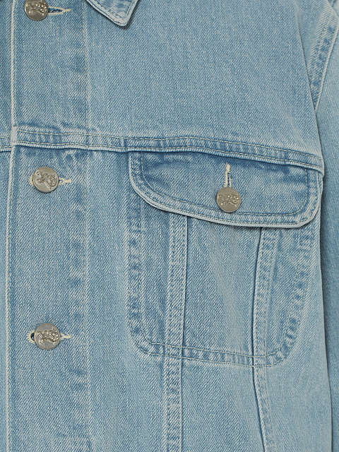 Куртка из голубого денима с отделкой из кожи в тон, 4 Куртка из голубого денима с отделкой из кожи в тон, 4