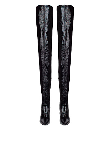 Черные ботфорты из лаковой кожи, 2