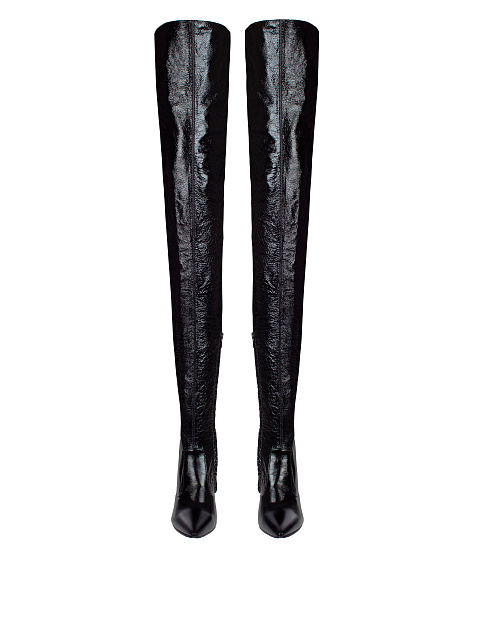 Черные ботфорты из лаковой кожи, 2