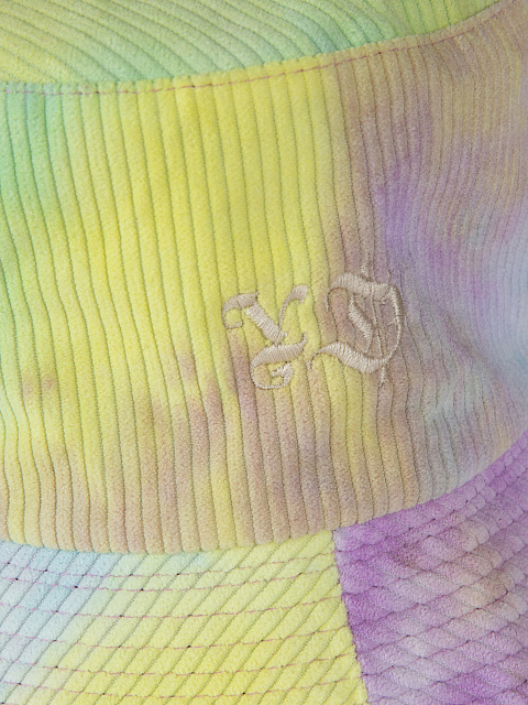 Tie-dye панама из вельвета с бежевой вышивкой, 3 Tie-dye панама из вельвета с бежевой вышивкой, 3