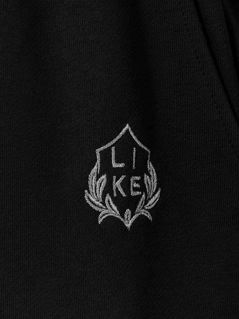 Черный костюм из футера с шортами, 5