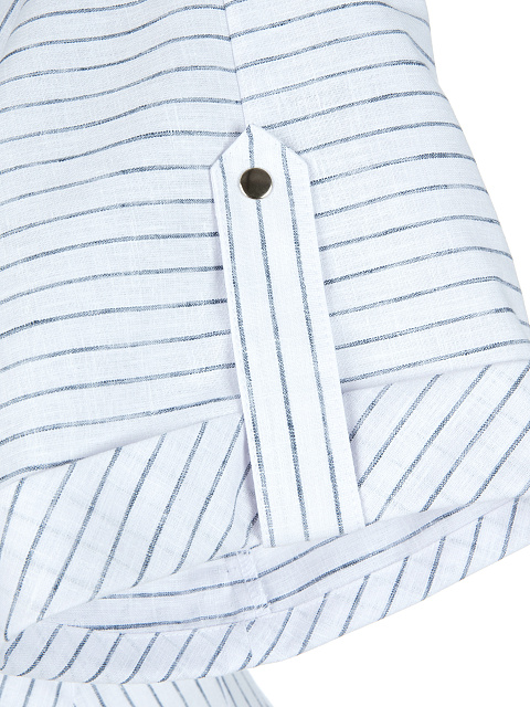 Белое хлопковое платье-миди в полоску, 4