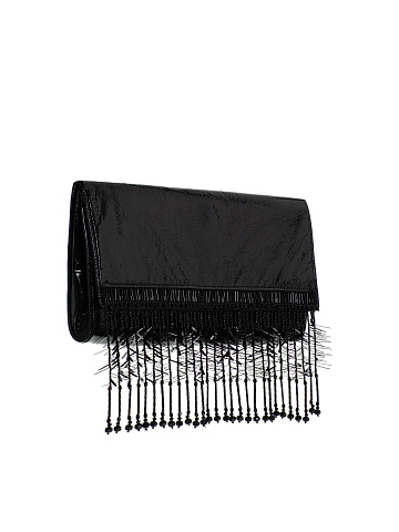 Черная сумка-клатч с бахромой, 2