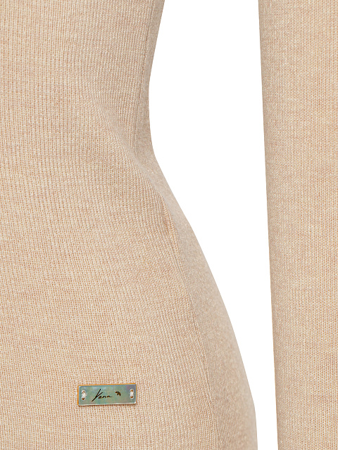 Бежевая водолазка из кашемира и шелка, 3