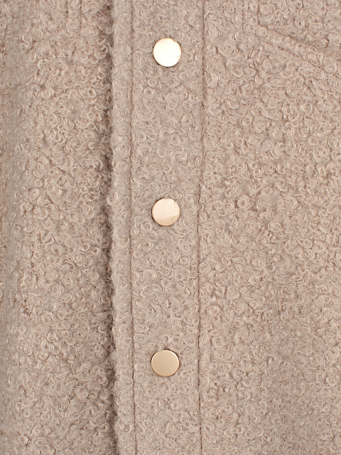 Бежевое пальто-рубашка из шерсти-букле, 2