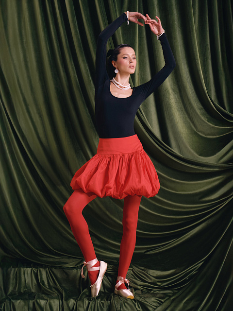 Красная юбка-мини из тафты, 5 Красная юбка-мини из тафты, 5