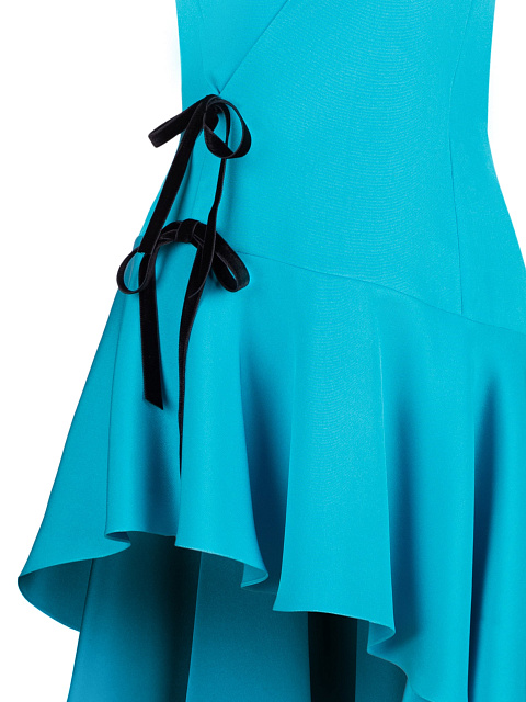 Голубое шелковое платье-мини, 3