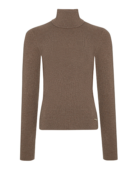 Коричневая водолазка из кашемира и шелка, 1