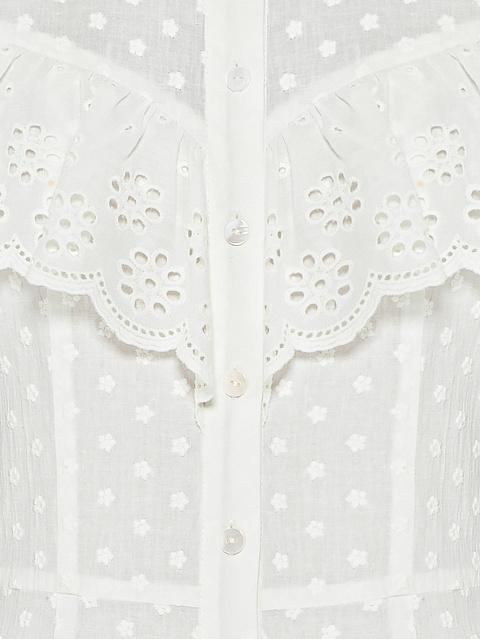 Белое хлопковое платье-миди, 3