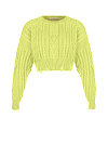 Укороченный салатовый свитер с косами Укороченный салатовый свитер с косами