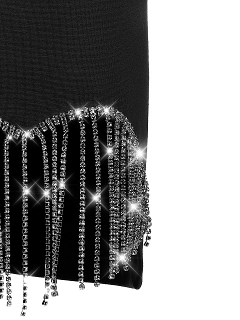 Черное платье-мини с бахромой в виде сердца, 3