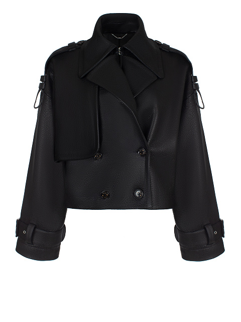 Укороченный кожаный тренч, 2