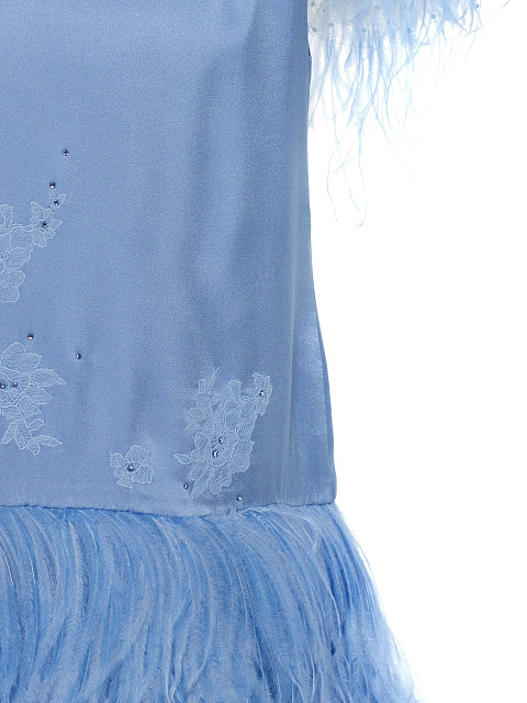 Детское голубое платье с перьями, 3