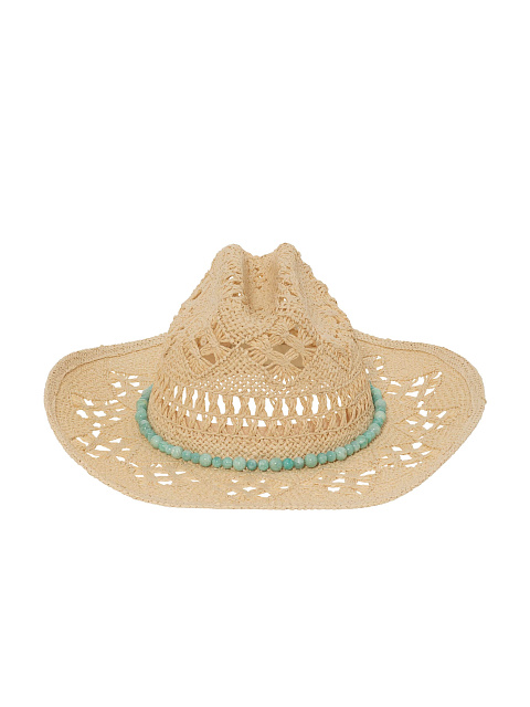 Светло-бежевая соломенная шляпа с амазонитом, 2 Светло-бежевая соломенная шляпа с амазонитом, 2