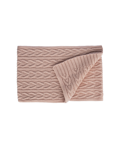 Розовый шерстяной шарф с косами, 1