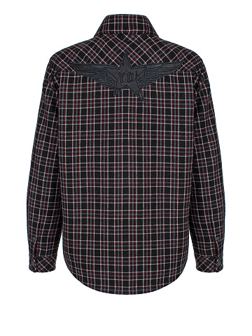 Черная куртка в клетку с подкладом из овчины, 2