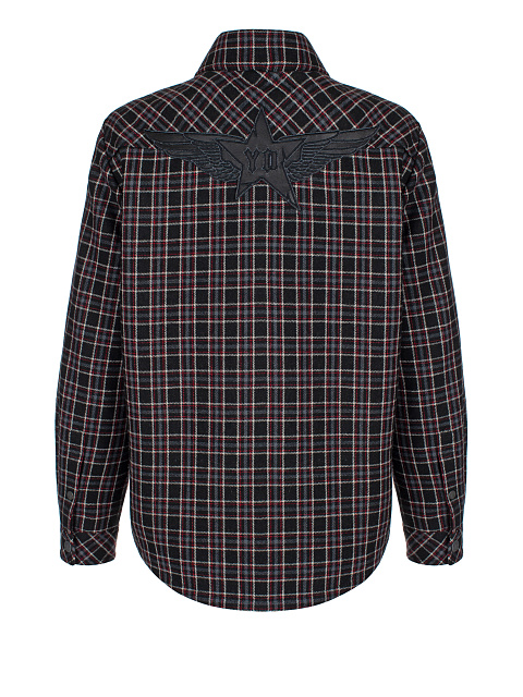 Черная куртка в клетку с подкладом из овчины, 2