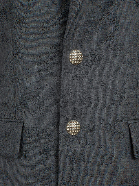 Серый жакет со штрипками и декором из булавок, 3