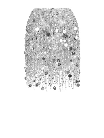 Серебряная юбка мини в пайетках, 2