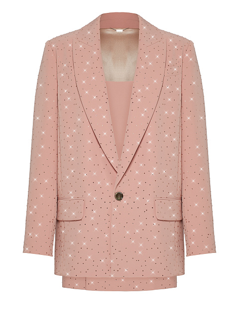 Розовый костюм-тройка в стразах, 2