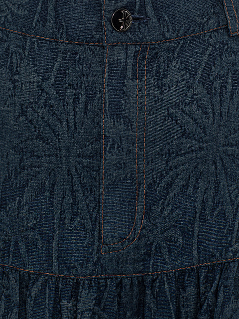 Синяя юбка-миди из жаккарда, 3