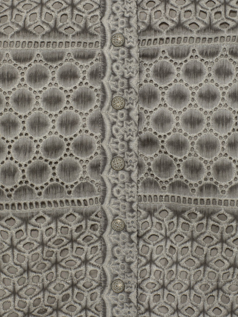 Серый хлопковый топ с открытыми плечами, 3