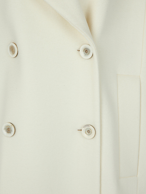 Белое двубортное пальто из кашемира, 3