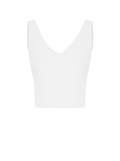 Белый трикотажный топ-лапша, 1