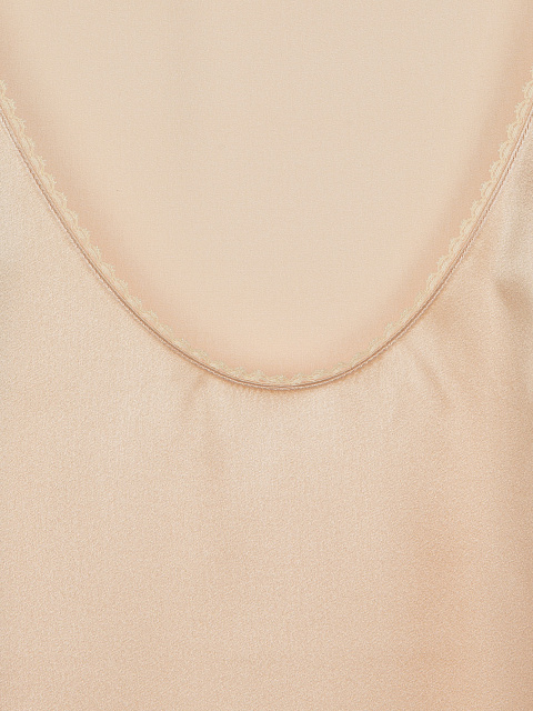 Бежевый топ из шелка с кружевом, 3