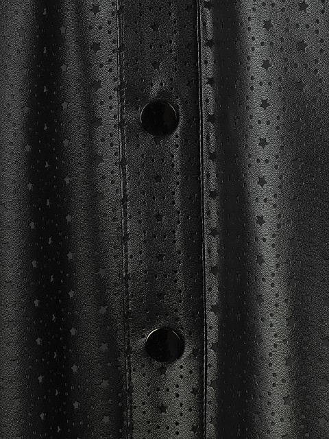 Черная рубашка из эко-кожи с перфорацией, 4