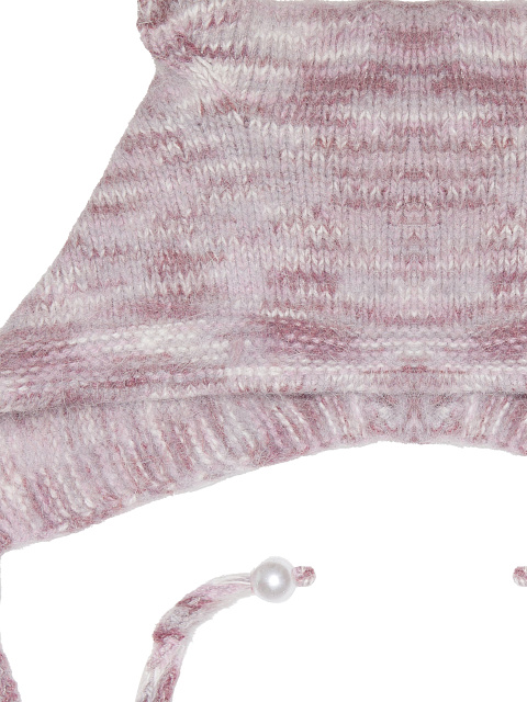 Фиолетовая меланжевая шапка с ушками из ангоры, 2