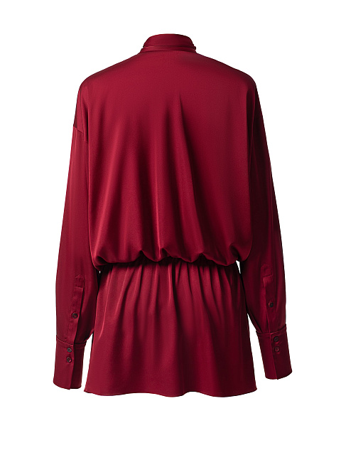 Бордовое платье-мини, 2