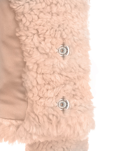 Розовая укороченная шуба из эко-меха, 5