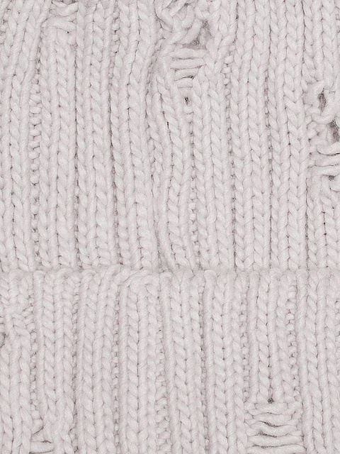 Сиреневая вязаная шапка с дырками, 2