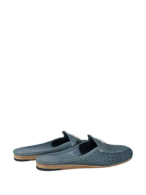Голубые мюли из крокодиловой кожи, 3 Голубые мюли из крокодиловой кожи, 3