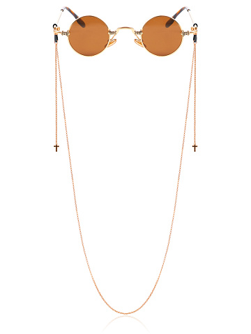 Цепочка для очков из розового серебра с черными фианитами, 1 Цепочка для очков из розового серебра с черными фианитами, 1