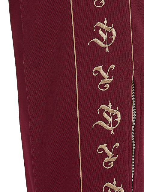 Бордовый костюм с укороченной толстовкой и вышивкой YD, 5 Бордовый костюм с укороченной толстовкой и вышивкой YD, 5