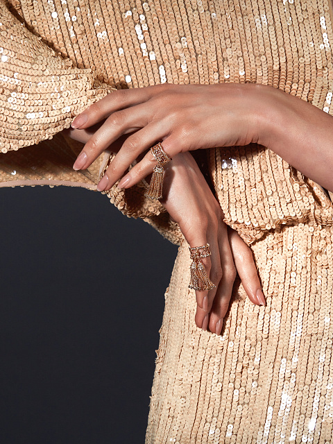 Кольцо-кисть из розового золота с бриллиантами, 2