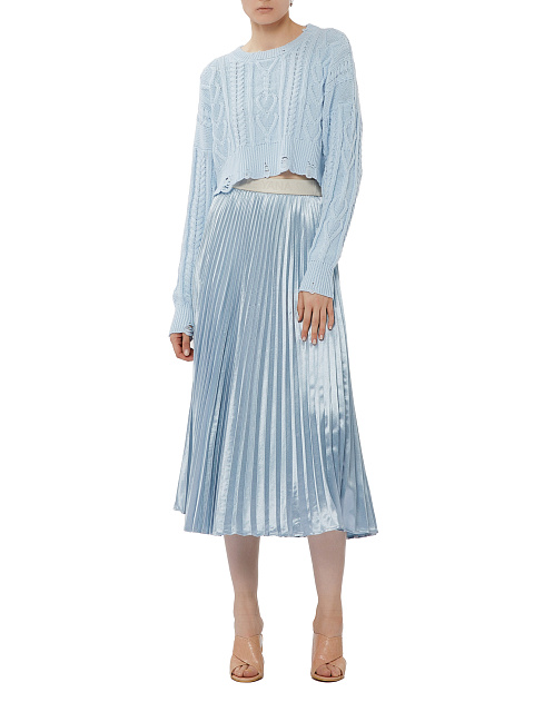 Голубая плиссированная юбка-миди, 4