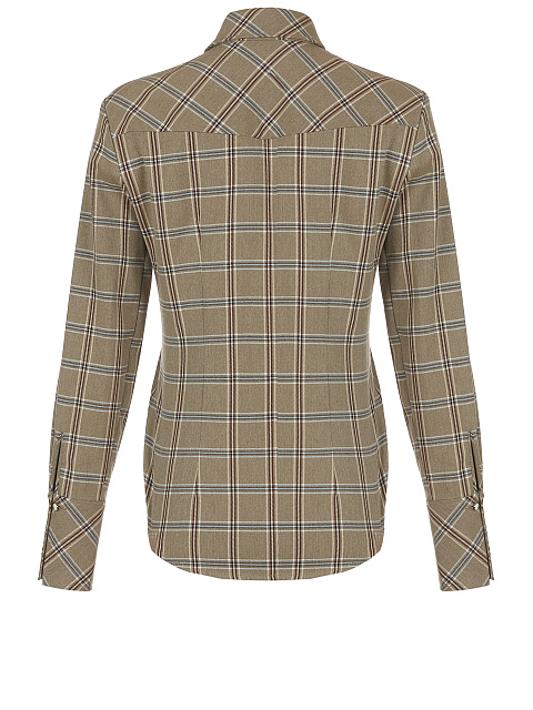 Темно-бежевая рубашка в клетку, 2 Темно-бежевая рубашка в клетку, 2