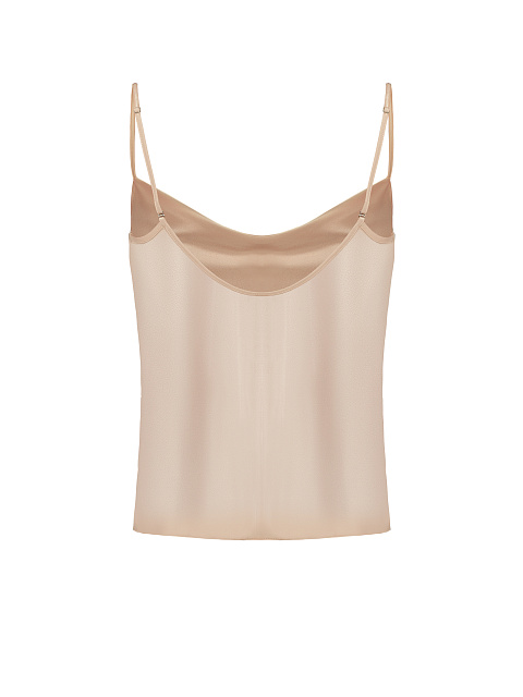 Бежевый атласный топ на тонких бретелях, 2 Бежевый атласный топ на тонких бретелях, 2
