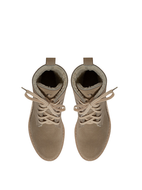 Бежевые ботинки из велюра с мехом, 4 Бежевые ботинки из велюра с мехом, 4