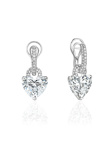 Серьги из белого с бриллиантами LG в огранке «сердце», 1
