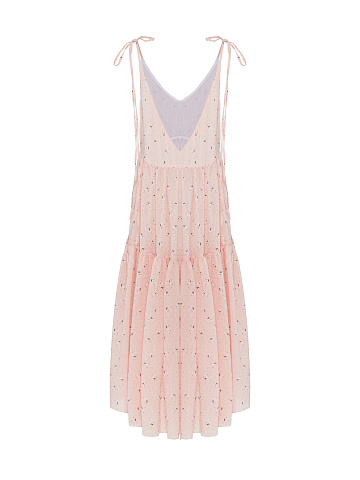 Розовый хлопковый сарафан на завязках, 2