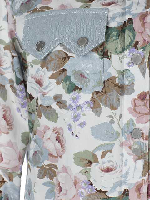 Голубая рубашка с флористическим принтом, 5