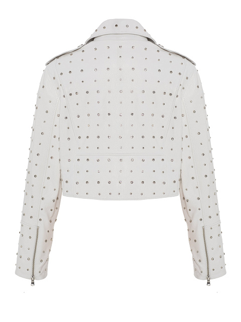 Укороченная белая косуха с кристаллами, 2