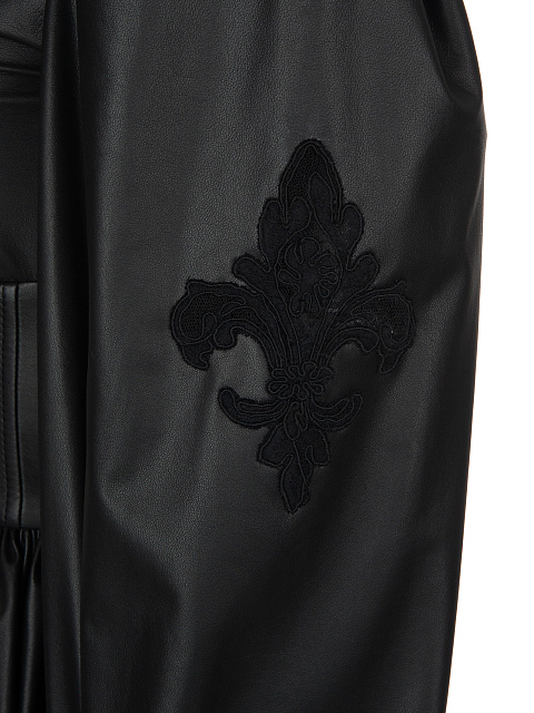 Черная кожаная блузка с баской, 4 Черная кожаная блузка с баской, 4